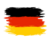 Deutsche Flagge grob mit einem breiten Pinsel gemalt