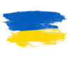 Ukrainische Flagge grob mit einem breiten Pinsel gemalt