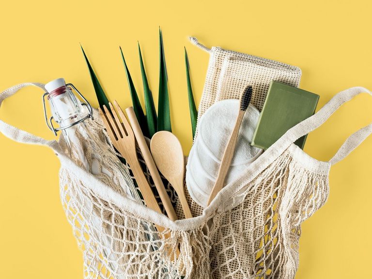 Baumwolleinkaufsnetz mit nachhaltigen Produkten