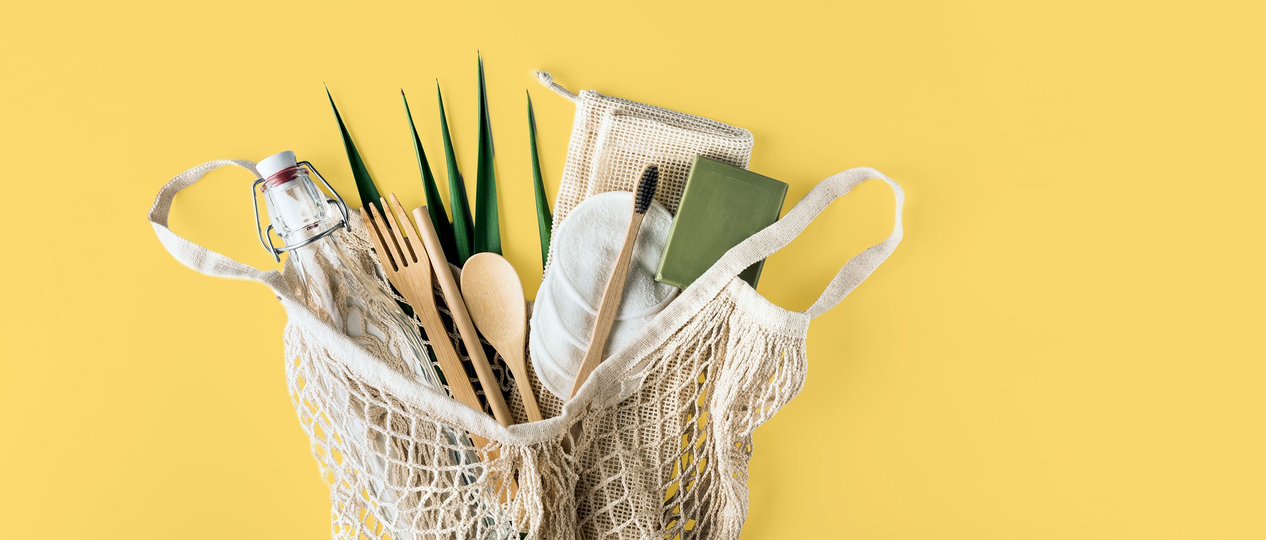 Baumwolleinkaufsnetz mit nachhaltigen Produkten