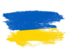 Ukrainische Flagge grob  mit einem breiten Pinsel gemalt